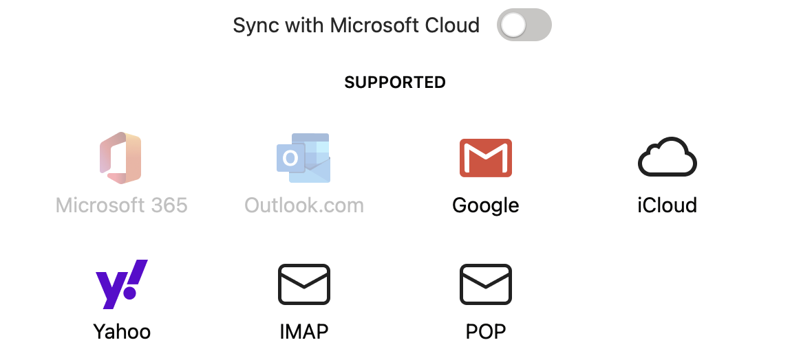 Sync with Microsoft Cloud and Supported Applications